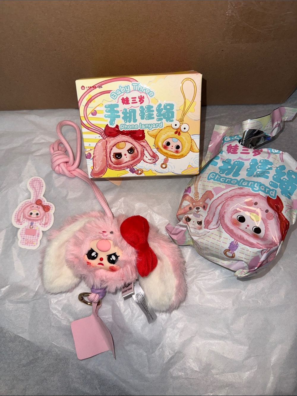 Baby Three Plush Phone Lanyard Confirmed Bunny